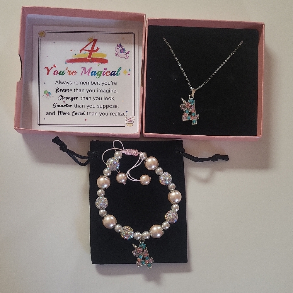 4 Year Old Unicorn Jewelry Set